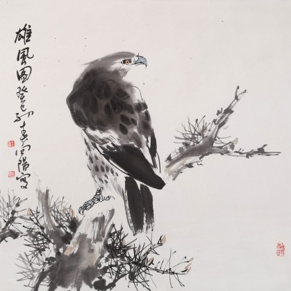 【已售】王向陽(yáng) 四尺斗方 《雄風(fēng)圖》中國(guó)美術(shù)家協(xié)會(huì)會(huì)員