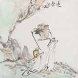 曹建濤 四尺斗方《達(dá)摩》 獨(dú)具特色水墨人物畫家