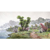 朝鮮名家蔡京華 四尺《村口清晨》