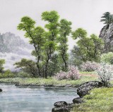 朝鮮名家蔡京華 四尺《春日溪水》