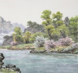 朝鮮名家蔡京華 四尺《山河春意》