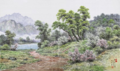 朝鮮名家蔡京華 四尺《河岸的五月》