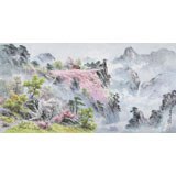 朝鮮畫家金善國 四尺《妙香山佛影臺》