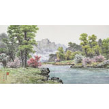 朝鮮名家蔡京華 四尺《山河春意》