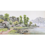 朝鮮名家蔡京華 四尺《在湖邊》