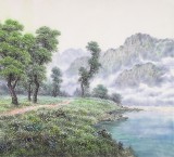 朝鮮畫家蔡京華 四尺《野外的早晨》