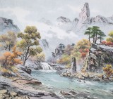 朝鮮畫(huà)家金善國(guó) 四尺《妙香山法王峰溪谷》