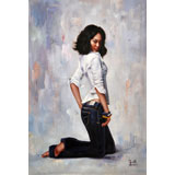 著名青年油畫(huà)家朱藝林 布面油畫(huà) 《青春少女》（詢(xún)價(jià)）