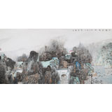 吉林著名山水畫(huà)家 張勇 四尺《山靜云悠然》