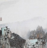 吉林著名山水畫家 張勇 四尺《山靜云悠然》