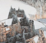 【已售】吉林著名山水畫家 張勇 四尺《浮云隱深翠》