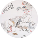 南海禪寺 妙林居士 人物畫《講經(jīng)論道圖》