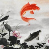 安徽美協(xié)何華賢 三尺《樂魚跳波》