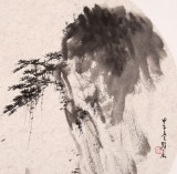 遼寧著名山水畫家劉顯辰團(tuán)扇《攜琴訪友》