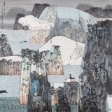 吉林著名山水畫(huà)家 張勇 四尺斗方《青山宿云》