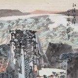 吉林著名山水畫家 張勇 四尺斗方《江濤有聲》