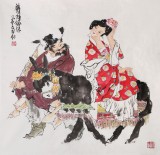 河南美協(xié)董書林四尺斗方《鐘馗嫁妹》