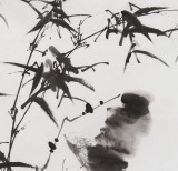 何華賢 四尺斗方 竹子畫《竹石圖》 潁淮書畫名家