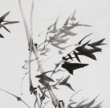 庾超然四尺斗方《竹石圖》 黃鶴樓書畫院院長