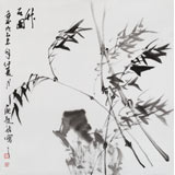 庾超然四尺斗方《竹石圖》 黃鶴樓書畫院院長(zhǎng)