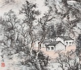 曹寶峪四尺斗方《山中有人家》