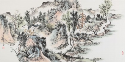 曹寶峪三尺《幽林山居》