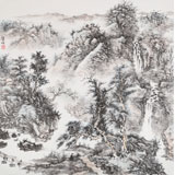 曹寶峪四尺斗方《山居圖》