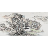 曹寶峪三尺《江上泊舟》