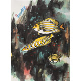 國(guó)家一級(jí)美術(shù)師王永剛 小尺寸指畫《悠游》(詢價(jià))