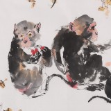 當(dāng)代鄉(xiāng)土童趣繪畫名家尹和平 四尺《融》