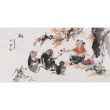 當(dāng)代鄉(xiāng)土童趣繪畫(huà)名家尹和平 四尺《融》