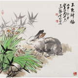 【已售】王向陽 四尺斗方《玉兔祈福》中國美術(shù)家協(xié)會(huì)會(huì)員