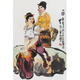 楊小華 四尺三開《小憩》  中美協(xié)會員 云南美協(xié)理事