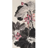 已故山野派繪畫大家鄒友蒸《清荷圖》 1984年作