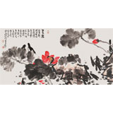 曲逸之 四尺《晨露》 河南省著名花鳥(niǎo)畫(huà)家