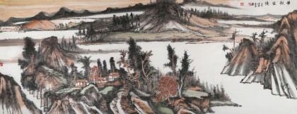 胡書文小六尺《翠微佳境》中國書畫院創(chuàng)作院副院長（詢價(jià)）