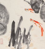 曲逸之 三尺《清荷圖》 河南省著名花鳥畫家