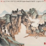 胡書文 四尺斗方《四山蒼翠合一亭》中國書畫院創(chuàng)作院副院長（詢價）