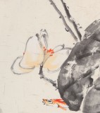 曲逸之 三尺《清荷圖》 河南省著名花鳥畫家