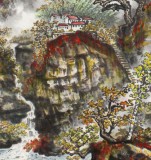 蒲家瑞 三尺《秋色丹彩》 88歲陜西著名老畫家