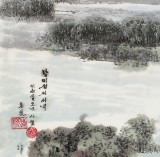 朝鮮名家韓銀星 四尺《望美亭的夜晚》