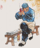 【已售】張春奇 三尺《休閑》徐悲鴻紀念館藝術中心理事