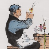 張春奇 四尺斗方《捏面人》徐悲鴻紀(jì)念館藝術(shù)中心理事（詢價）