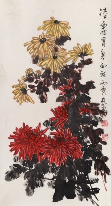 已故山野派繪畫(huà)大家鄒友蒸《凌霜冒寒而放》 1986年作