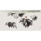 王向陽 四尺《牧牛圖》中國美術(shù)家協(xié)會會員（詢價(jià)）