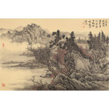 貴州七星關(guān)美協(xié)主席吳顯剛 大三尺《秋江閑游圖》