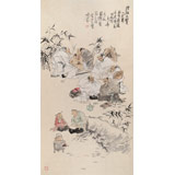 南海禪寺 妙林居士 四尺《竹林七賢》