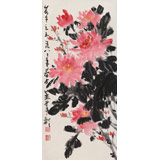 已故山野派繪畫大家鄒友蒸《花中之王》 1988年作