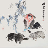 【已售】張春奇 四尺斗方《情思》徐悲鴻紀(jì)念館藝術(shù)中心理事