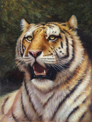 朝鮮名家油畫 楊忠革《王者雄風(fēng)》